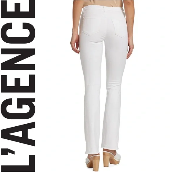 NWOT L'AGENCE Selma High Rise Sleek Baby Boot Jeans Blanc Size 25 Revolve $255 - Picture 6 of 14